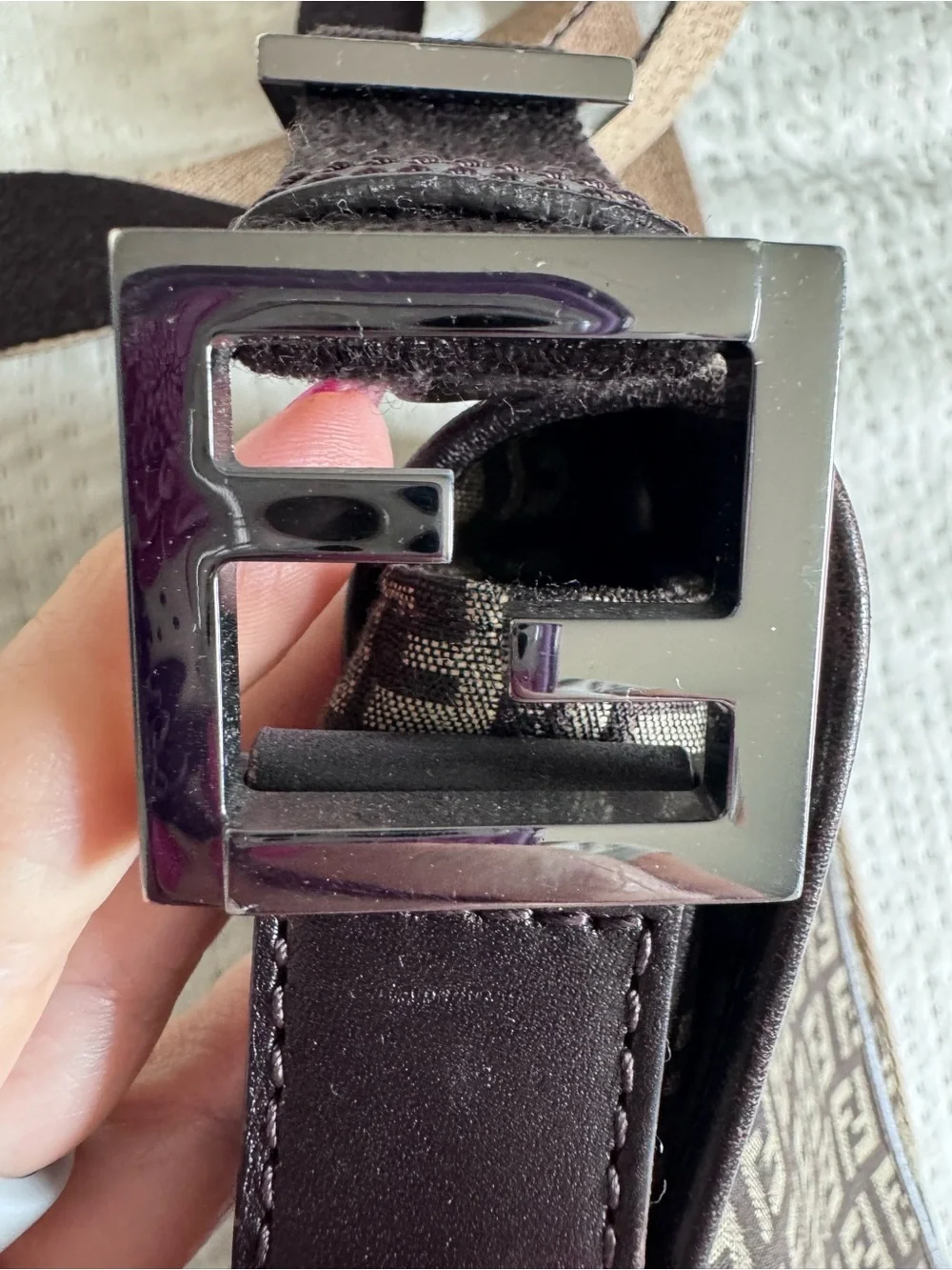 Fendi Brown and Black FF Monogram Crossbody Messenger